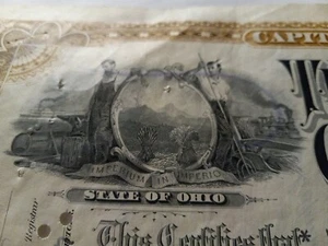 1953 Mahoning Coal Railroad Company Stock Certificate Kool Porthole Vignette - Picture 1 of 9