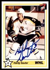 1990-91 7th Inning Sketch WHL Hardy Sauter Auto Brandon Wheat Kings #217 NO COA