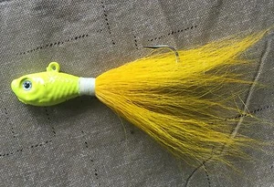 1 oz 3D EYE Bucktail Minnow Head Jig (5 Pack) YELLOW - Picture 1 of 1