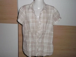 Hängerchen Tunika braun weiß kariert mit Lurex Gr. M von flame  - Bild 1 von 1