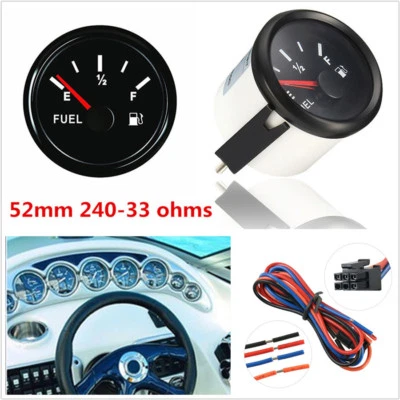 Indicador de nivel de combustible universal 240-33 ohmios 2" 52 mm redondo coche SUV barco Foto 1 de 4