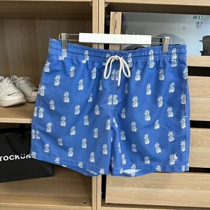Polo Ralph Lauren Mens Swim Shorts Size XL Blue Hawaiian Floral Pineapple Summer - Picture 1 of 8