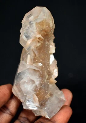 APOPHYLLITE CRYSTALS WITH STILBITE GROWN OVER CHALCEDONY  COATED CALCITE STALACT - Image 1 of 4