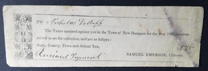 Town of New Hampton New Hampshire Nicholas Dolloff Taxes 1855 Samuel Emerson - Picture 1 of 5
