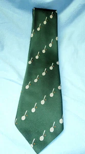 Corbata corbata raquetas de tenis verde oscuro de terileno Suiza de los años 70 en muy buena condición - Imagen 1 de 5