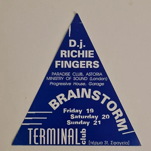 Vintage 90er griechischer Flyer Rave TECHNO Party DJ RICHIE FINGERS extrem selten - Bild 1 von 2