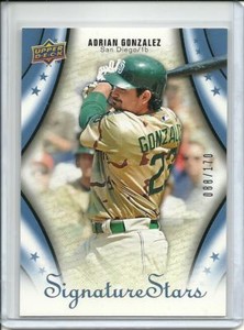 2009 Upper Deck Signature Stars Adrian Gonzolalez #6 Blue Variation #'d 088/170!
