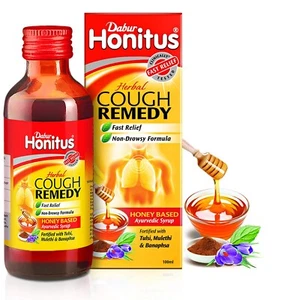Dabur Honitus Honey-Based Ayurvedic Cough Syrup Fast Relief from Cough (100ml) - Picture 1 of 11