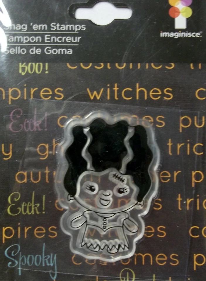 Estampillas acrílicas sin montar de la novia de Frankenstein estampillas enganches de Imaginisce nuevas en paquete Foto 1 de 1