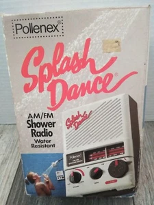 Pollenex Splash Dance AM/FM Shower Radio NEW Vintage 1987 Model SR1 White  (NOS) - Picture 1 of 6