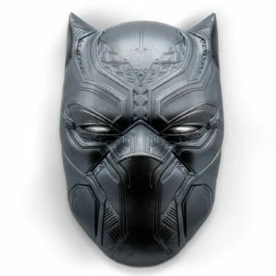 Marvel Black Panther Mask 2oz Silver Antiqued Domed Coin $5 Fiji 2021 - Image 1 of 4
