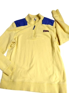 Vineyard Vines Womens Collegiate Quarter Zip Yellow & Blue Jacket Size M - Picture 1 of 13
