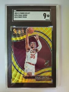 2020-21 Select Isaac Okoro Gold Wave Prizm Courtside RC #296 SGC 9  MINT