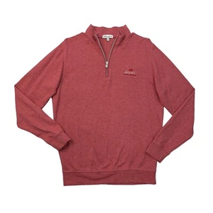 Peter Millar Sweatshirt Mens S Small Deep Rose Melange Perth Performance Mock - Picture 1 of 11