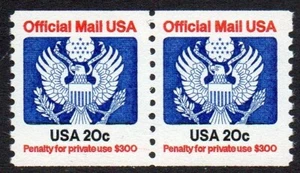 O135 20c Official coil pair MNH - Picture 1 of 1