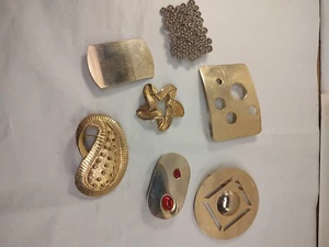 7 pc Lot Metal Belt Buckles / Sliders  Belt Buckles Fabric Sliders - Picture 1 of 5