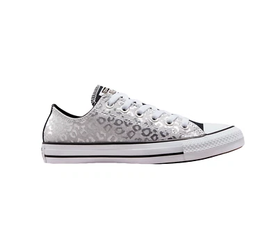Tênis Converse Feminino Autêntico Glam Chuck Taylor All Star Prata/Branco Reino Unido 3-8 - Imagem 1 de 4
