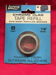 LUFKIN RC8 8' x 1/2 CHROME CLAD TAPE REFILL in stock! blue package VINTAGE! - Picture 1 of 4