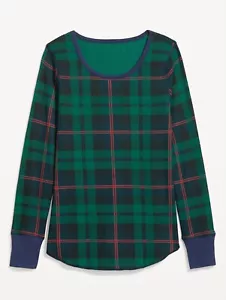 Old Navy Damen bedruckter Thermo-Strick Langarm Pyjama Oberteil Gr. Small - Bild 1 von 3