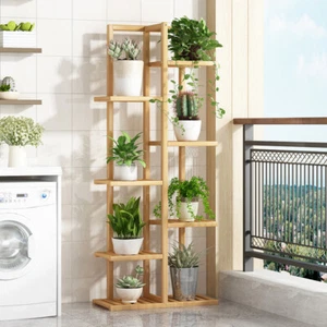 Narrow Tall Flower Plant Pot Display Stand Shelf Indoor Corner Rack Garden Patio - Picture 1 of 16