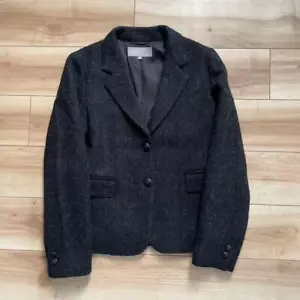 Used Margaret Howell Harris Tweed Tweed Jacket Outer Mens Size 3 Charcoal - Picture 1 of 6