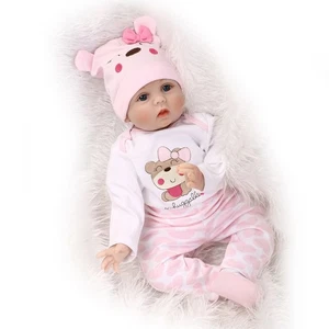 22 Zoll Lebensechte Reborn Baby Puppe Newborn Realistisch Weich Silikon 55 cm Neu - Bild 1 von 8