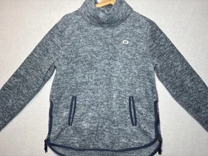 Abercrombie & Fitch Pullover Womens Small Gray Fleece Cowl Neck Side Zip Cozy - Picture 1 of 6