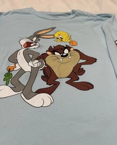 T-shirt grafica Looney Tunes blu minerale manica lunga media - Foto 1 di 5