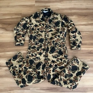 USA Cabelas Camouflage Coveralls XL Regular 46-48 Chest Quilted Duck Frogskin - Picture 1 of 23