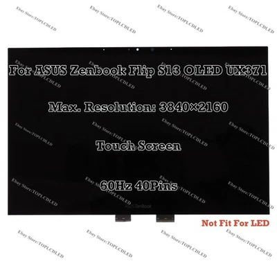 13.3" LCD Assembly Touch Screen Display ASUS Zenbook Flip S13 OLED UX371EA 4K - Image 1 of 4