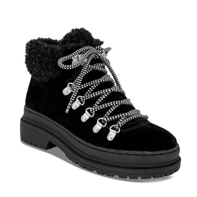 SPLENDID Botas Yvette Femininas 6 Camurça Preta Shearling Neve Caminhada Lug Sola Nova Sem Caixa - Imagem 1 de 4