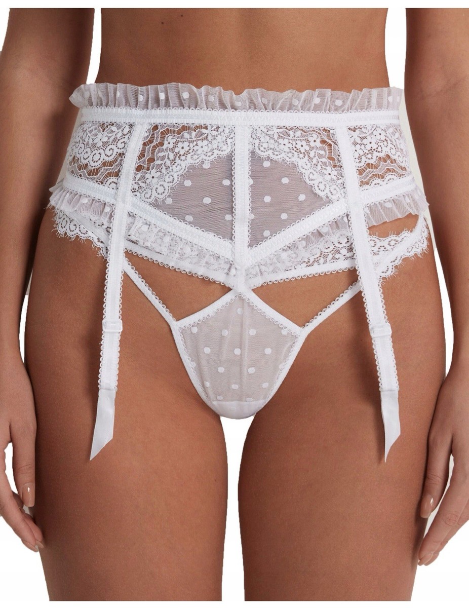 Lingerie Babydoll In Pizzo Con Calze - Scollo A V - Taglia Unica - Nero, Bianco, Rosso, Blu - Foto 5