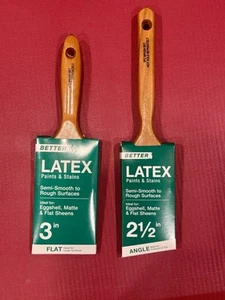 NEW Latex Paint & Stains Brush Semi Smooth To Rough Surfaces 2 Piece Set - Picture 1 of 1