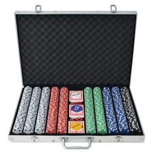 vidaXL Poker Set 11.5 G With 1000 Chips Aluminium Casino Play Card Gamble Game