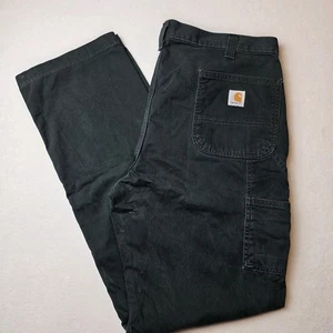 Pantalone Carhartt 38x34 nero falegname cargo vestibilità rilassata cotone B324 BLK - Foto 1 di 8