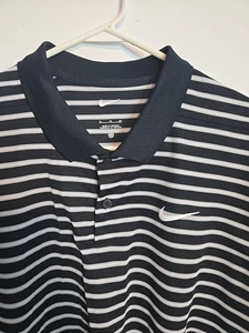 Nike Golf Dri-Fit Polo Herren Shirt XL schwarz weiß gestreift kurzarm - Bild 1 von 6