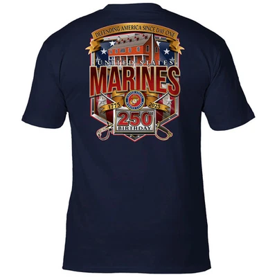 Camiseta masculina USMC 250º aniversário design 7,62 fuzileiros navais - Imagem 1 de 4