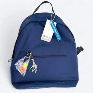 Sakroots NEW Windemere Navy Blue Nylon Laptop Backpack Lightweight Zippered - Picture 1 of 9