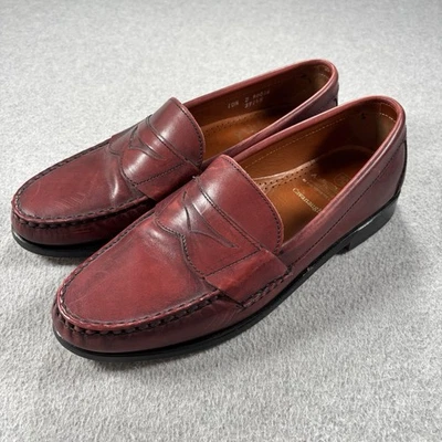 Allen Edmonds Cavanaugh Brown/Red Leather Penny Loafers Sz 10.5 D - Image 1 of 4