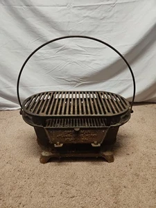 STUFA ATLANTA VINTAGE FUNZIONA SPORTIVO GHISA HIBACHI GRILL CON MANICO - Foto 1 di 9