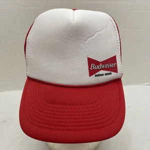 Sombrero de camionero Budweiser Beer Snapback cuerda rojo talla única malla trasera - Imagen 1 de 7