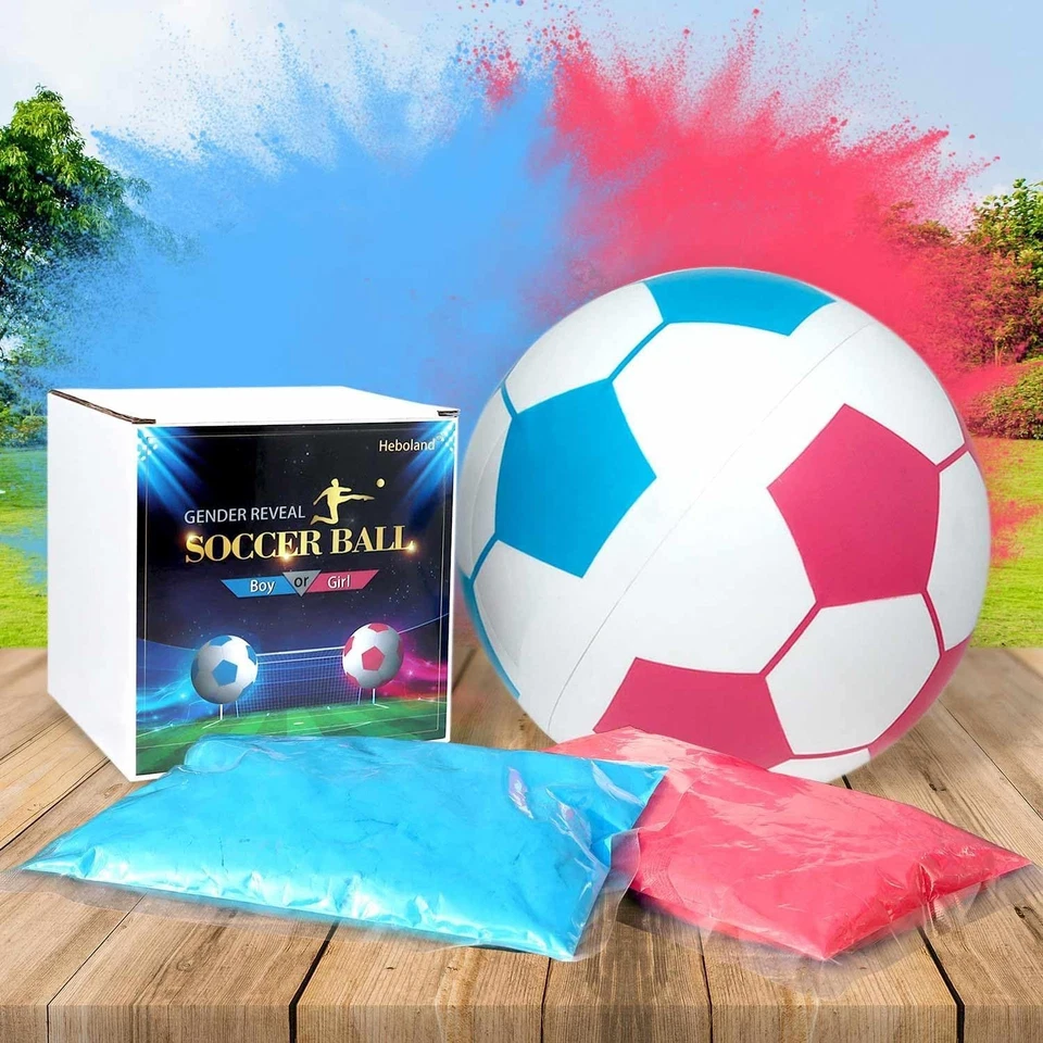 Gender Reveal Soccer Ball with Powder Revelacion de Sexo de Bebe 2 Big Bags - Image 1 of 4