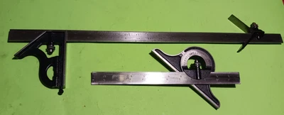 STARRETT COMBINATION SQUARE  5pcs Head,protractor,center head,24"12" rule&scribe - Image 1 of 4