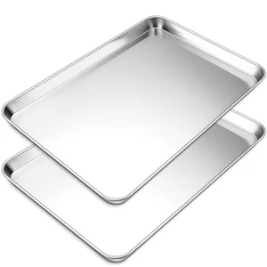 Baking Cookie Sheet Set of 2, 19.6 Inch Stainless Steel Cookie Sheet Pan, Lar... - Picture 1 of 7
