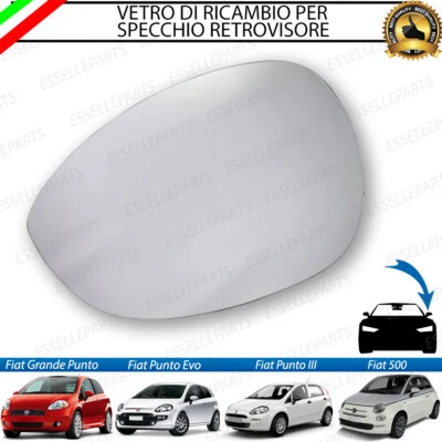 SPECCHIETTO FIAT GRANDE PUNTO EVO 500 SPECCHIO RETROVISORE SINISTRO TERMICO - Immagine 1 di 4