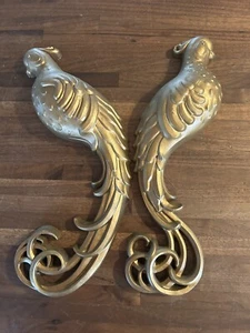 Set Of Two Burwood 1979 Bird Pheasant Wall Decor Gold Plaques 2380 - Picture 1 of 11