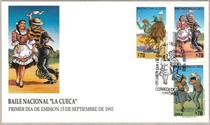 Chile 1993 FDC National Dance "La Cueca" North, Center and South - Picture 1 of 1