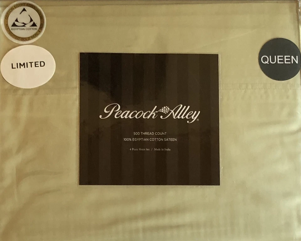 Juego de sábanas de satén Peacock Alley 500TC 100 % algodón egipcio - Queen - verde salvia Foto 1 de 2