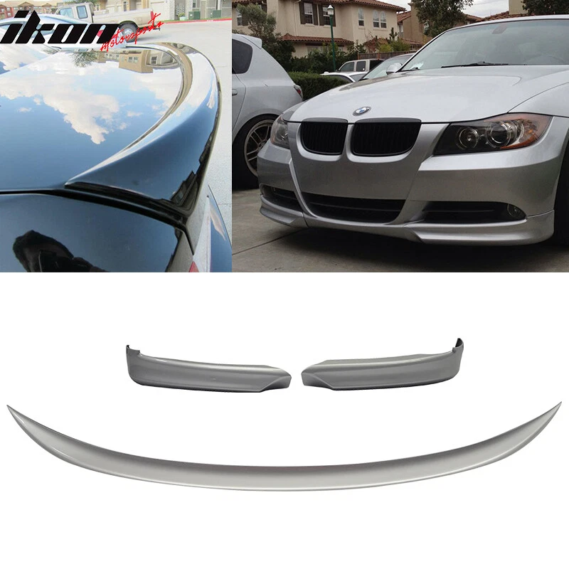 Alerón de maletero para BMW E90 06-08 + divisores delanteros pintados #354 titanio plata Foto 1 de 4