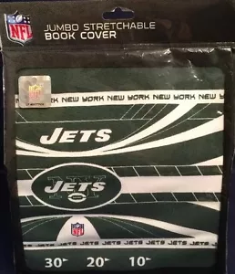 New York NY Jets Stretchable Book Cover NFL JUMBO Size for Books over 8"x10" - Foto 1 di 7